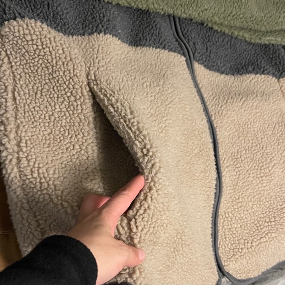 FOLK Puzzle Zip Fleece Jacket - Mineral Green Mix Size 3 Medium - Picture 10 of 15